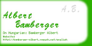 albert bamberger business card